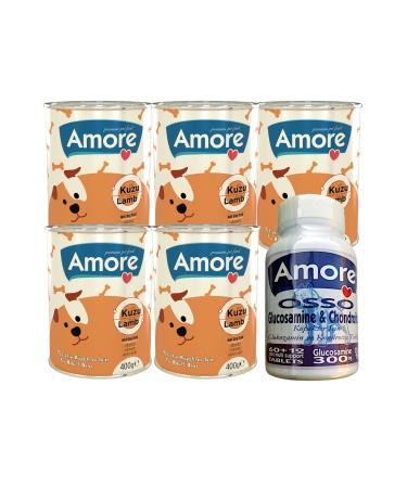 AMORE Lamb Piece Adult Dog Canned Food 5pcs and Joint Support Glucosamine Tablet 72pcs