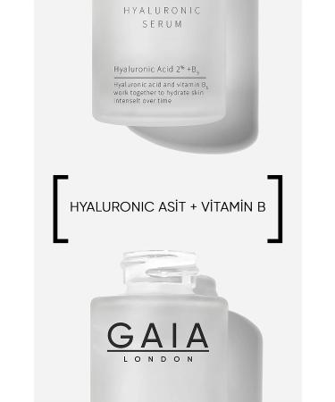 Gaia London Intensive Moisturizing Care Serum (HYALURONIC ACID 2% B5) Hyaluronic Serum for All Skin Types 50ml. - Buy Online on GoSupps.com