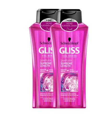 Gliss Supreme Length Hair Care Shampoo 400 ml x2