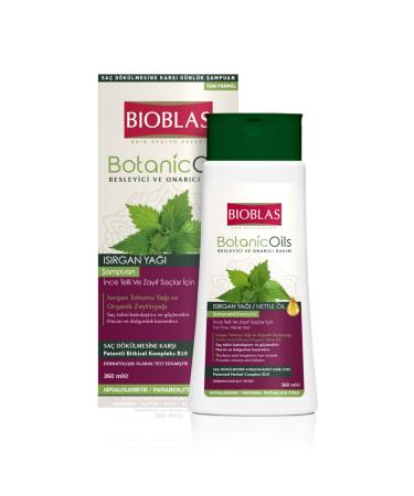 Bioblas Botanic Oils Nettle Oil Shampoo 360 Ml - Nettle Oil Shampoo for Thin and Weak Hair