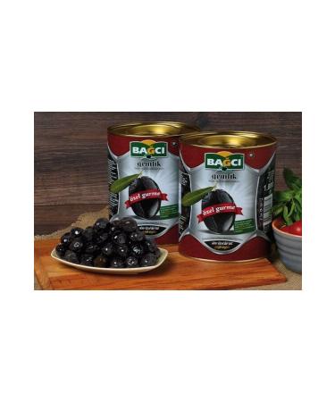 Bagci Special Gourmet Gemlik Black Olives ( 181-230 2xl-xl ) 2 X 1 Kg Tin 2 Kg
