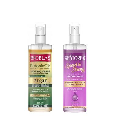 Bioblas Argan Oil Liquid Hair Conditioner 200 Ml + Restorex Healthy Growth Effective Liquid Hair Conditioner 200 Ml