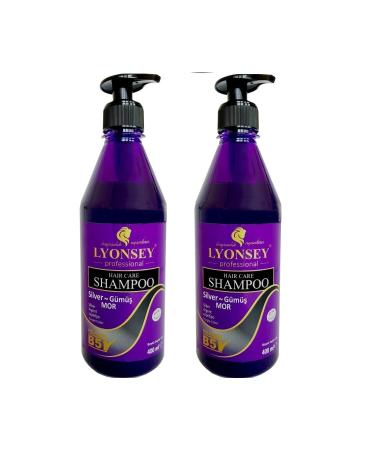 Lyonsey Silver-silver-purple Shampoo 500 ml 2 Pieces For Dyed and Heavily Processed Hair