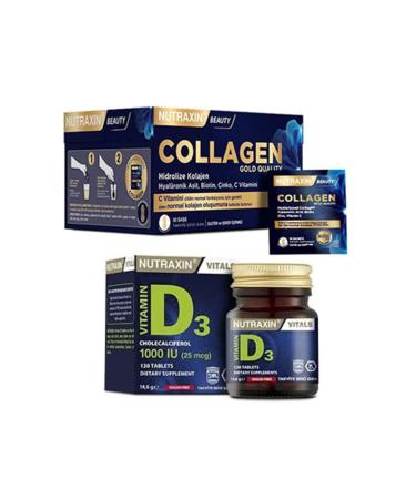 Nutraxin Beauty Collagen 30 Sachet & Vitamin D3 Tablet
