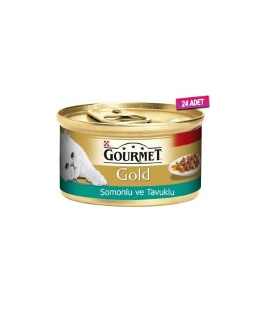 Gourmet 24 Pieces - Adult Cat Canned Food with Salmon and Chicken 85 Gr