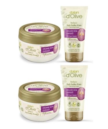 Dalan D Olive Organic Grape Seed Care Cream 2 X 300 Ml + Grape Seed Care Cream 2 X 6