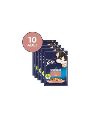 FELIX Adult Cat Wet Food with Salmon 85 Gr X 10 Pieces