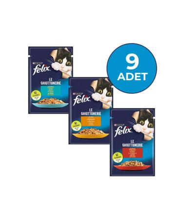 FELIX Felix Mixed Adult Cat Wet Food - 85 Gr X 9 Pieces