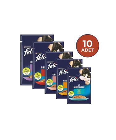 FELIX Felix Mixed Adult Cat Wet Food - 85 Gr X 10 Pieces