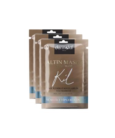 Dermokil Peelable Gold Face Mask For All Skin Types 15 Ml X 3 Pieces