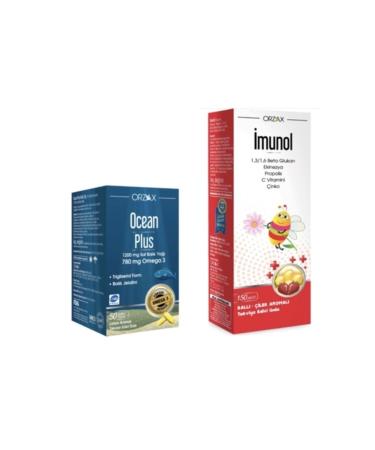 IMUNOL Ocean Plus Omega 3 1200 mg 50 Capsules Lemon + Imunol Syrup 150 ml