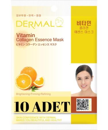 Dermal Brightening Firming Purifying Vitamin Essence Collagen Mask X10 Pieces