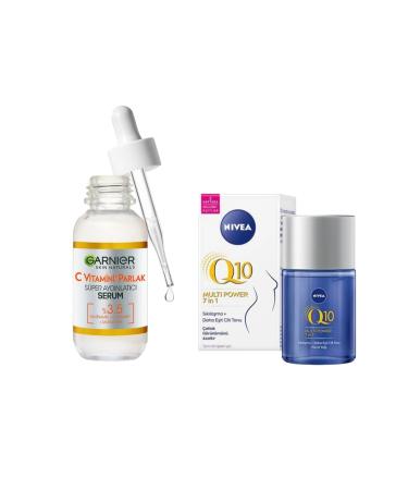 Garnier Super Brightening Serum and Nivea Body Firming Q10 Oil