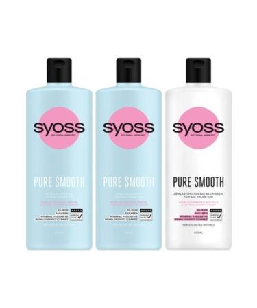 Syoss Pure Smooth Micellar Shampoo 500 ml X2 + Weight. Hair Conditioner