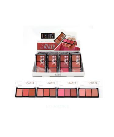Ushas 3 Colors Blush- Eyeshadow Blush Illuminator