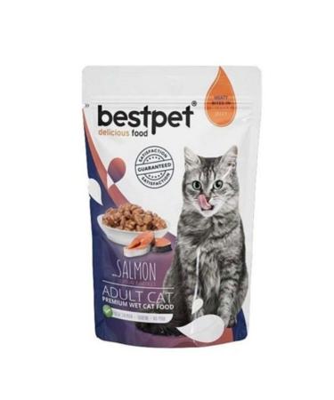 Bestpet Adult Salmon Jelly Cat Pouch Wet Food 85 Gr X 12 Pieces