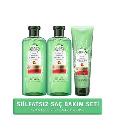 Herbal Essences Sulfate-Free Aloe Mango Shampoo 380 Ml * 2 Pieces + Hair Conditioner 275 Ml - Buy Online on GoSupps.com