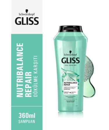 Gliss Nutribalance Shampoo 360 ml X2 Pieces + Makeup Bag - Buy Online on GoSupps.com