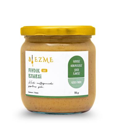Bi Ezme Sugar-Free Additive-Free Homemade Plain Hazelnut Paste 350 Gr