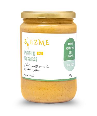 Bi Ezme Sugar-Free Additive-Free Homemade Plain Hazelnut Paste 500 Gr