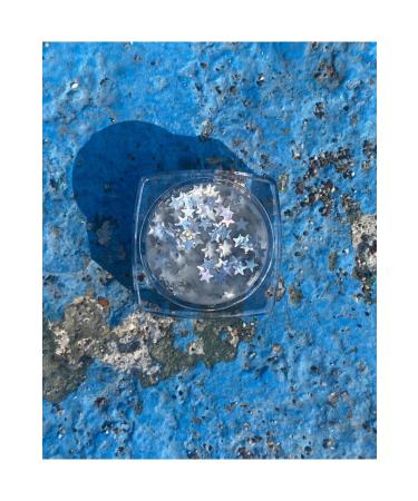 hbtasarim Mini Natural Gel Glitter - Silver Stars 5ml
