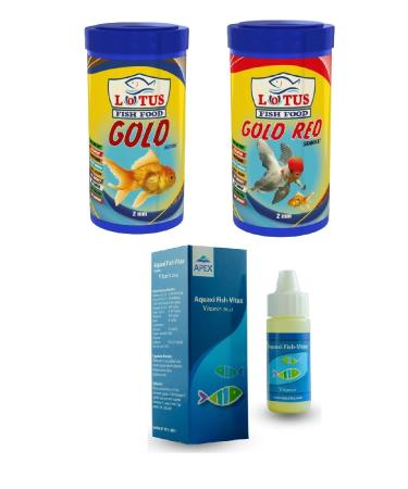 Lotus Goldfish Food Vitamin Set 250 Ml Gold Natural 250 Ml Gold Red Vitamin