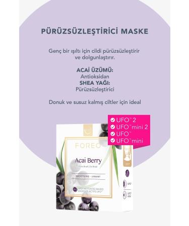Foreo Ufo Mask Acai Berry Smoothing 6 Active Mask - Buy Online on GoSupps.com