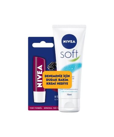 NIVEA Soft Hand and Body Cream 75 ml + Lip Blackberry 4.8 gr
