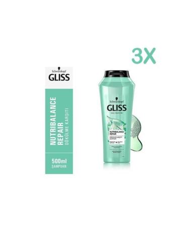 Gliss Nutribalance Repair Shampoo Gift Bag 500 Ml - X 3 Pieces