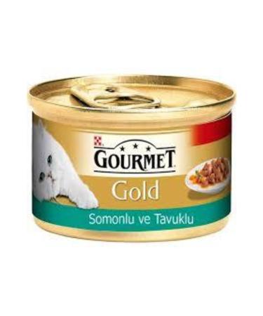 Gourmet Gold Canned Cat Food with Salmon and Chicken 85 gr X 24 Pieces