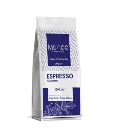 Mundo Coffee Gran Crema Espresso Bean Coffee 1000 Gr