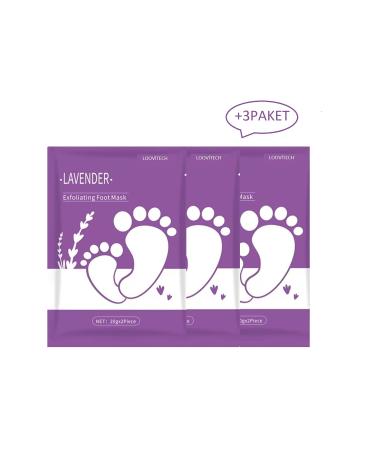LOOVITECH Peelable Foot Peeling Mask for Dead Skin and Cracks 50ml Peeling Mask 3-Pack Lavender