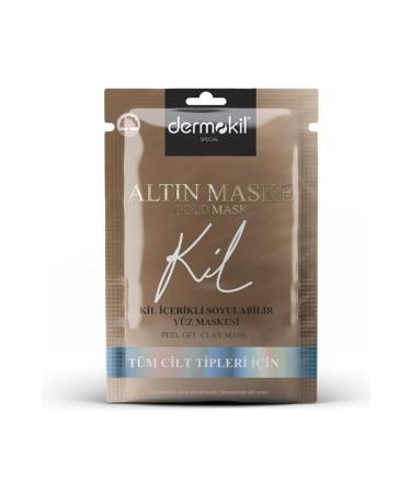 Dermokil Special Peelable Clay Content Gold Mask All Skin Types 15 Ml