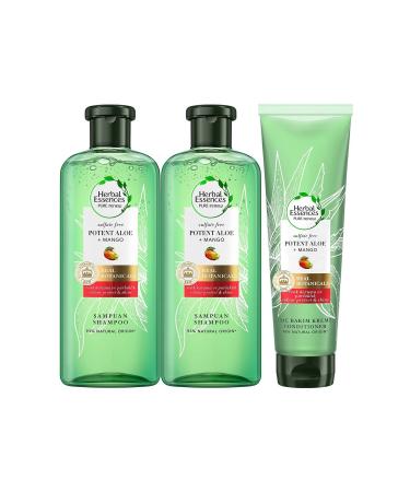 Herbal Essences Sulfate-Free Aloe Mango Shampoo 380 Ml * 2 Pieces + Hair Conditioner 275 Ml