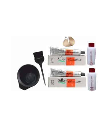 Silky Herbal Hair Dye 900 Ultra Light Blonde 1+1.5 50ml X2pcs