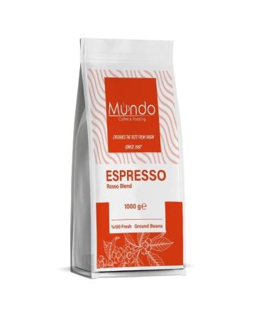Mundo Coffee Rosso Blend Espresso Bean Coffee 1000 Gr