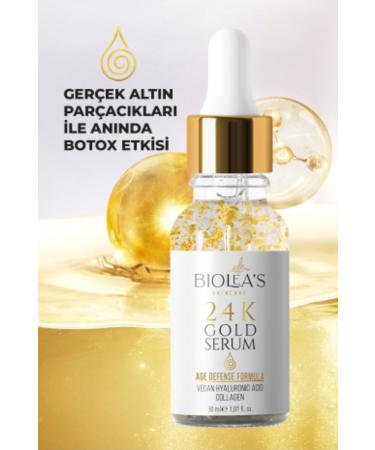 Biolea's Skincare Anti-Aging and Firming Face Care Serum Gold Particles + Hyaluronic Acid + Collagen 30 ml - Buy Online on GoSupps.com
