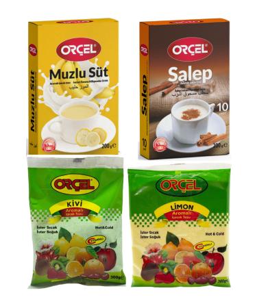 OR EL Salep 200gr. + Banana Milk 200gr. + Kiwi 300gr. + Lemon 300gr. Flavored Drink Powder Oralet Tea