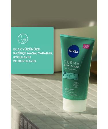 NIVEA Derma Skin Clear Anti-Acne Purifying Facial Cleanser Peeling 150ml. care190309 - Buy Online on GoSupps.com