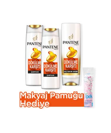 Pantene Anti-Hair Loss Shampoo 500 ml x 2 + Hair Care Cream 470 ml Make-up Cotton Gift