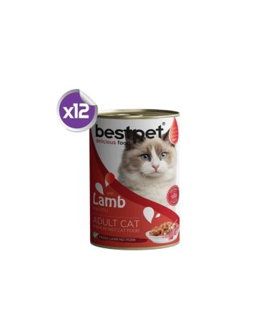 Bestpet Lamb Meat Canned Adult Cat Food 12 X 400 Gr