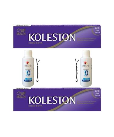 Wella Tube Hair Dye Dark Blonde 6/0 X 2 Pieces + Akos 30 Volume Oxidant 2 Pieces