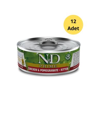 N & D Prime Kitten Grain-Free Chicken and Pomegranate Kitten Canned Food 80 G X 12 Pieces