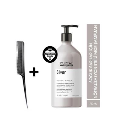 L'oreal Professionnel Loreal Serie Expert Silver Purple Shampoo Against Orangeness and Color Changes 750 Ml - Crepe