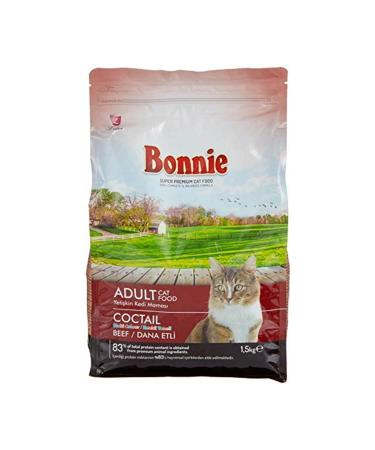 Bonnie Dry Cat Food Beef Adult Colored Grains 1.5 Kg