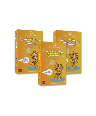 Norwegian Health Kids Tutti Frutti Flavored Omega-3 Gummies 30 Capsules Chewable Fish Oil X 3 Pcs.