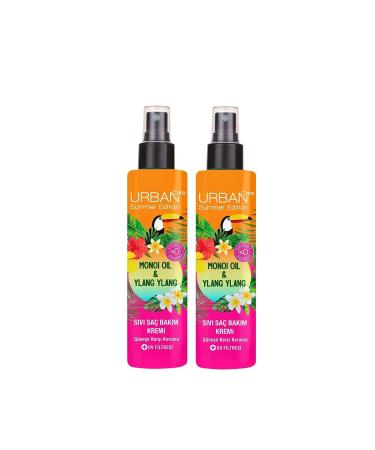 Urban Care Summer-monoi Oil&ylang Ylang Sun Protection Liquid Hair Care Cream-vegan-2x200ml