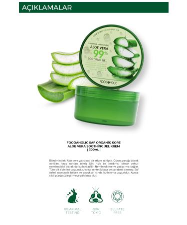 FOODAHOLIC Pure Organic Soothing Korean Aloe Vera Soothing Gel Cream - Buy Online on GoSupps.com