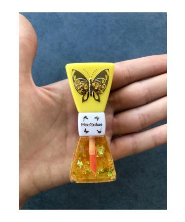 Zetmoda Butterfly Lip Gloss Lip Gloss Lip Balm Lip Tint Shiny Glitter Yellow