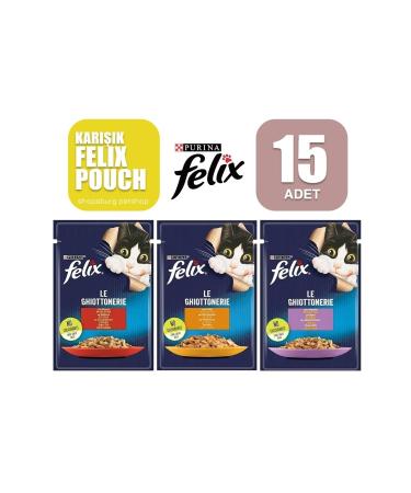FELIX Felix Mixed (chicken-lamb-steak) Adult Cat Wet Food - 85 Gr X 15 Pieces